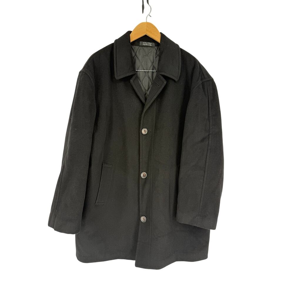 Lauren Ralph Lauren Green Label Wool Overcoat SZ L Black 100% Wool Classic